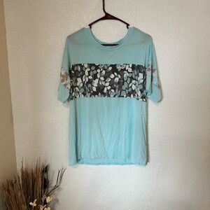 Women's Blue Patterned Top